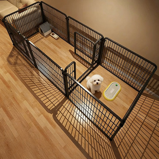 혜신 강아지 울타리 대형 펜스 반려동물 울타리 화장실 칸막이 자유 변형, 1세트, 블랙