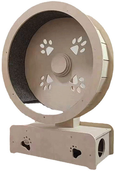 캣휠 고양이챗바퀴 대형 무소음 베어링 운동훈련 조립형 캣집사 풍차형 일체형 설치불필요, 1개, 기본 색상