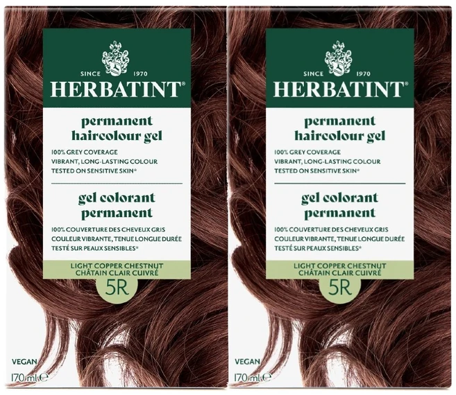 허버틴트 퍼머넌트 헤어컬러 젤 135ml, 5R 라이트 코퍼 체스트넛 퍼머넌트, 2개 - 쿠팡