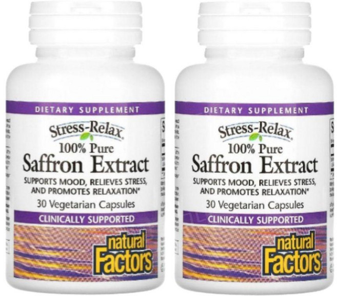 [30캡슐] 내추럴팩터스 Stress-Realx 100% 순수 샤프란 추출물 베지캡슐 30정, 2개