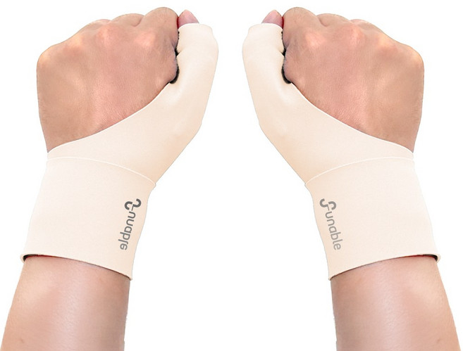 퍼너블 가드핏 손목보호대 통기성 좋은 얇은 초경량 심리스 엄지손가락 스프링 아대, 스킨, 2개