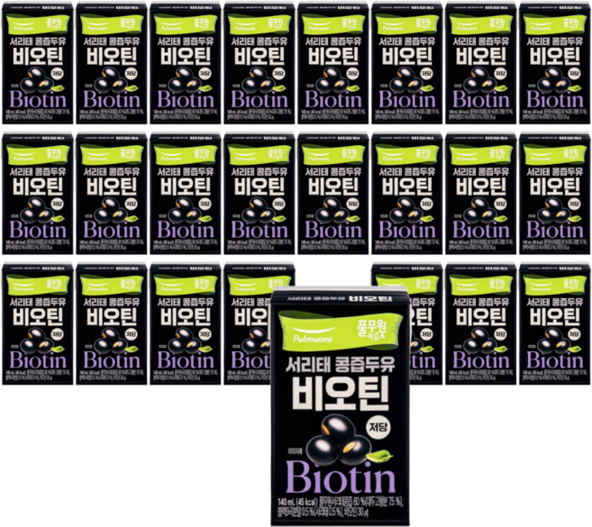 풀무원녹즙 저당 서리태 비오틴 콩즙두유, 140ml, 24개