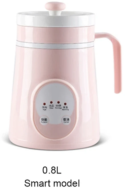 쿠쿠스토어 세라믹 미니 전기 주전자 보온 컵 보일러 수프 건강 냄비 스튜 죽 슬로우 쿠커 우유 히터 0.8L, 04 0.8L Smart Pink