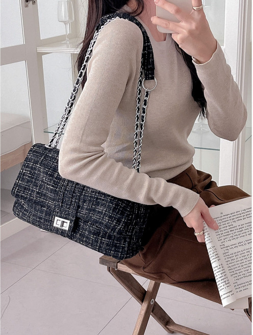 트위드가방 체인 숄더백 사계절 데일리 백 하객룩 트위드체인백