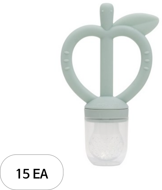 모윰 유아용 애플피치 치발기 과즙망, 피치핑크, 15개