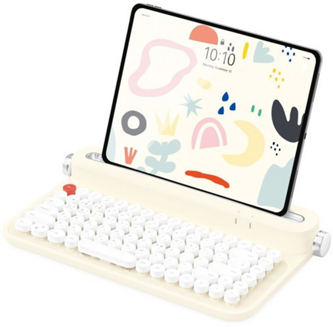 엑토 뉴 레트로 미니 블루투스 키보드 멀티페어링 타자기감성, 아이보리