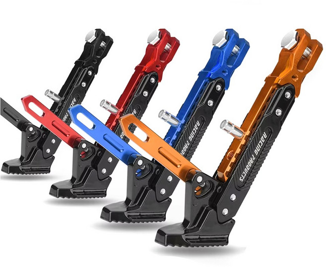 오토바이 CNC 킥스탠드 발받침대 거치대 사이드스탠드 지지대, Black, 1개