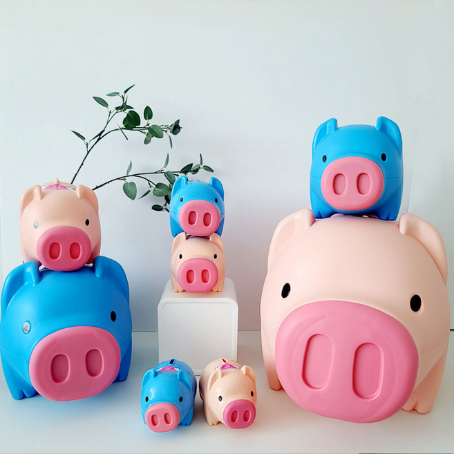 ALS 팬시 돼지저금통 동전보관함 저금통장, 1개, 핑크
