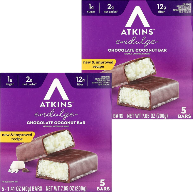 앳킨스 어드밴티지 바 초콜릿 코코넛, 200g, 2개