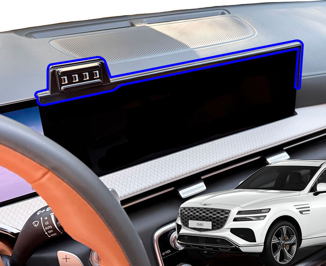 윙가디움 제네시스 GV80 페이스리프트 24년이후 차량용 스크린 거치대 마운트 단품, 블랙, 1개