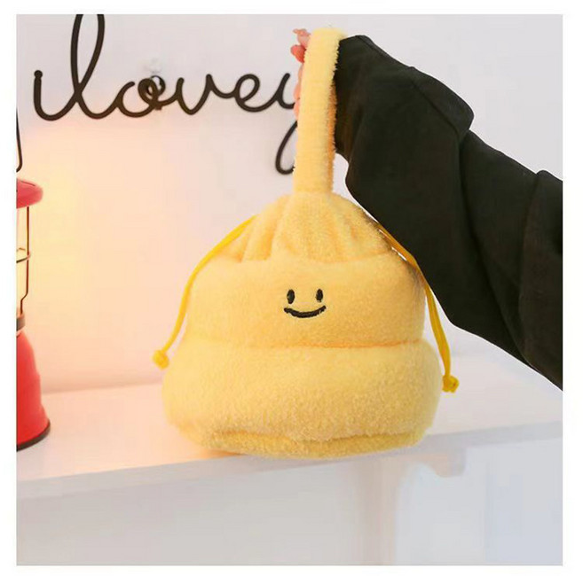 귀여운 응가 이모지 볼더링/클라이밍 초크백 클라이밍 마그네슘 가루 조임식 주머니 웃긴 암벽 등반 친구 선물, 옐로우