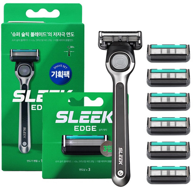 도루코 슬릭 엣지 면도기 면도핸들 1+면도날 7입, 1개