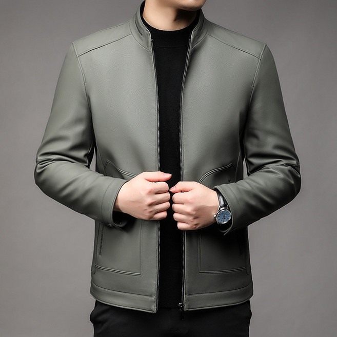 REZENZI 남성 소가죽 가죽자켓 봄가을 남성 가죽자켓 100% 소가죽 TB2397296