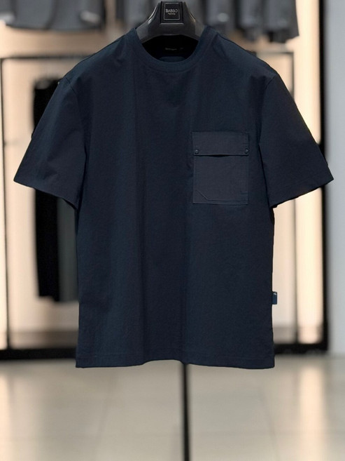 바쏘옴므 세미오버핏 씨어써커 포켓 반팔 티셔츠 WSZ2KR87A NY_SC