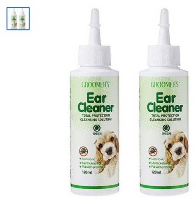 구루머스 이어클리너 애견 귀세정제, 120ml, 2개