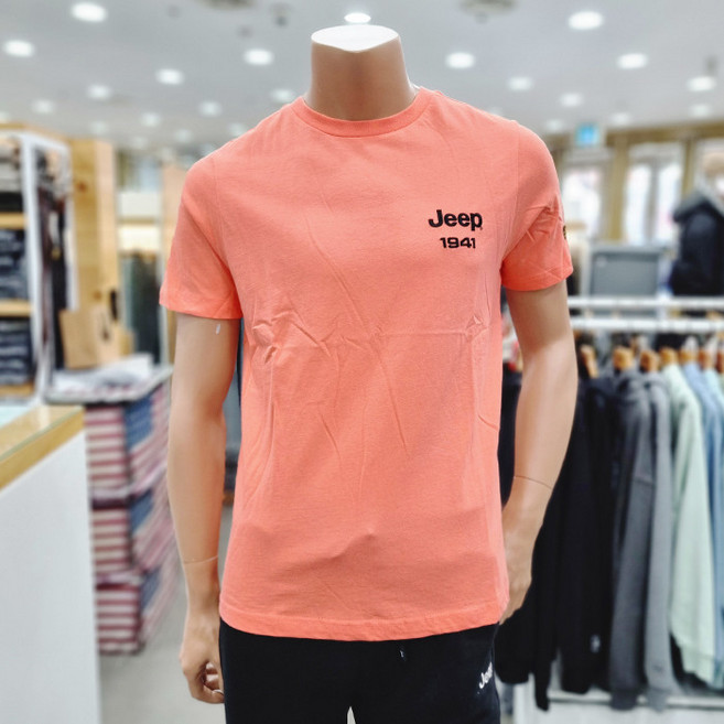 지프 남녀공용 자수로고 반팔티셔츠(JM5TSU111)_DG