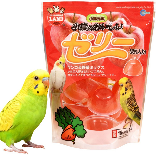 디어미닝 앵무새 소형새 사과 채소 젤리 간식, 12개, 16g
