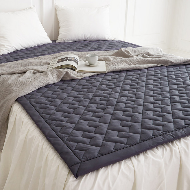 고급원단 한일의료기 전자파없는 탄소매트 전기매트 전기요, 2인용 더블 (150x200cm), 하트, 챠콜그레이