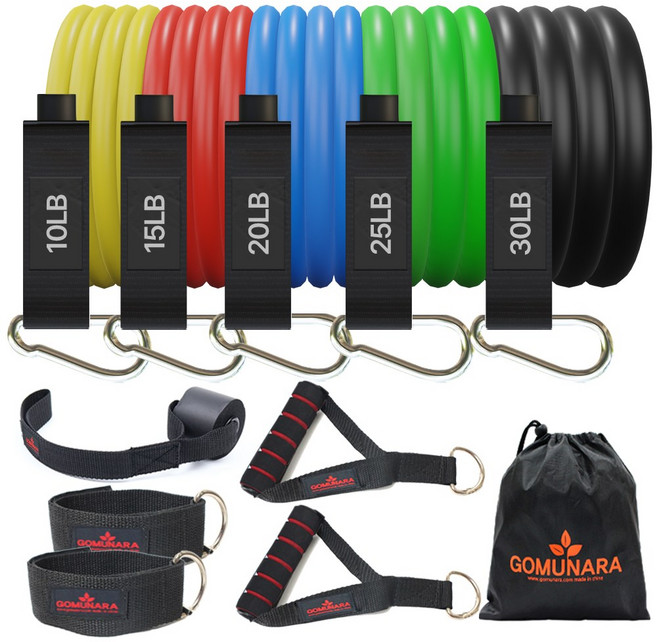 고무나라 멀티 튜빙밴드 5종 세트 헬스 탄력 저항 운동 라텍스 홈트레이닝 기구, 1개, 혼합