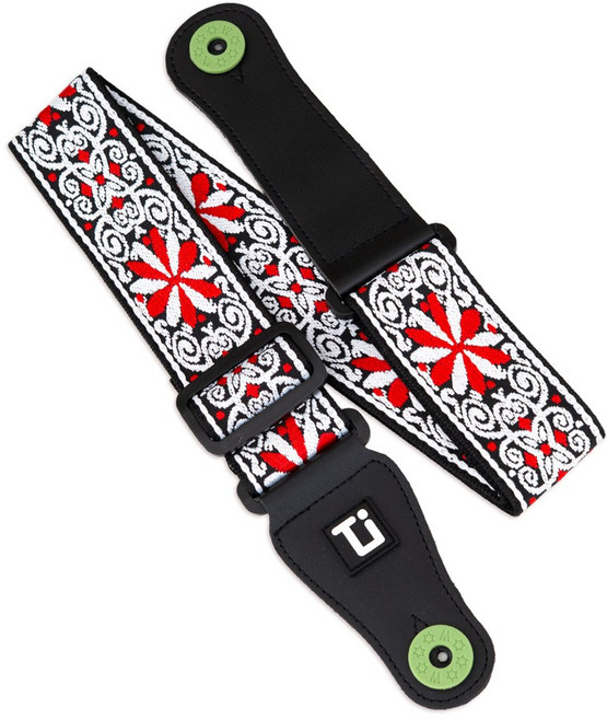 티올리 정품 자카드 기타스트랩(스트랩락 포함) 어쿠스틱기타 일렉 베이스 우쿨렐레 어깨끈, Lubos Ruby (1), 1세트