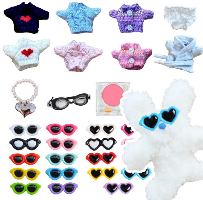 양털 밍크 모루 인형 눈 코 옷 부자재 DIY 재료 만들기, (장식) 31. 목도리 (레드), 1개