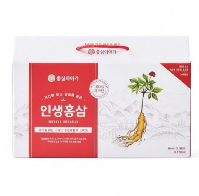 홍삼이야기 인생홍삼 국산 100% 저온숙성 홍삼액 80ml 30포