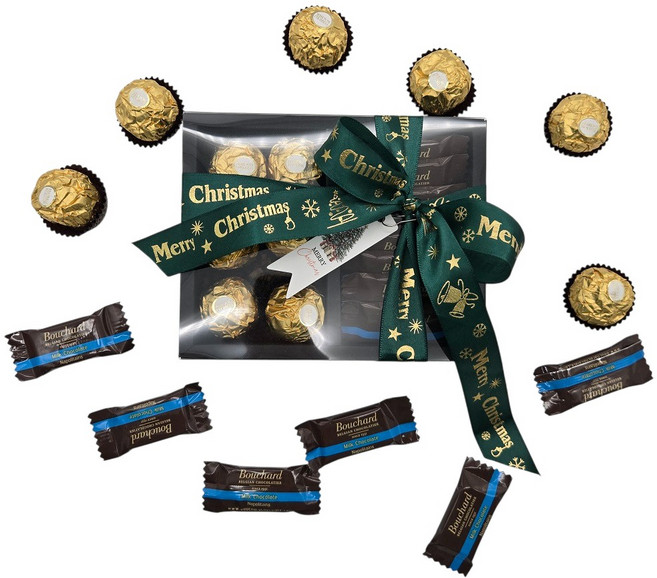 에이치케이마켓 프리미엄 초콜릿 선물세트 수능 크리스마스 발렌타인 화이트데이 선물, 1박스, 페레로로쉐&부샤드 밀크