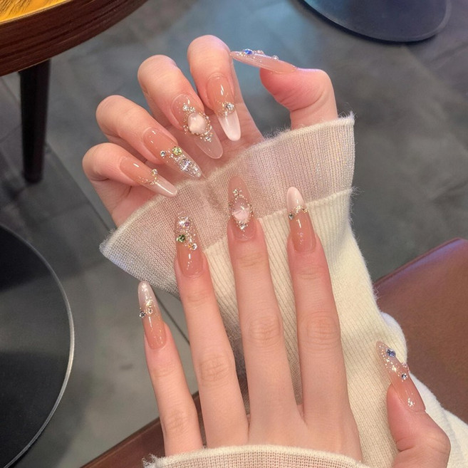 오이키 네일아트 붙이는 자연스러운 셀프 네일팁 374, 1개, 캣아이 글리터