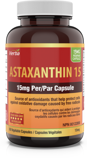 아스타잔틴 15mg 60식물성캡슐 헤마토코쿠스 허바 캐나다, 60정, 1개