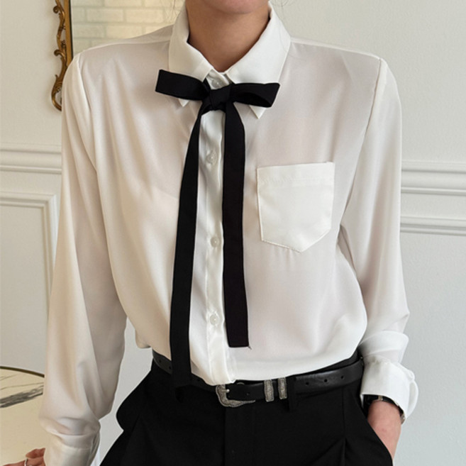 [난닝구]그빈오 리본포켓셔츠