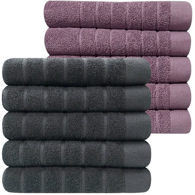 다주타올 30수 데일리 수건 105g, 딥그레+딥퍼플, 10개