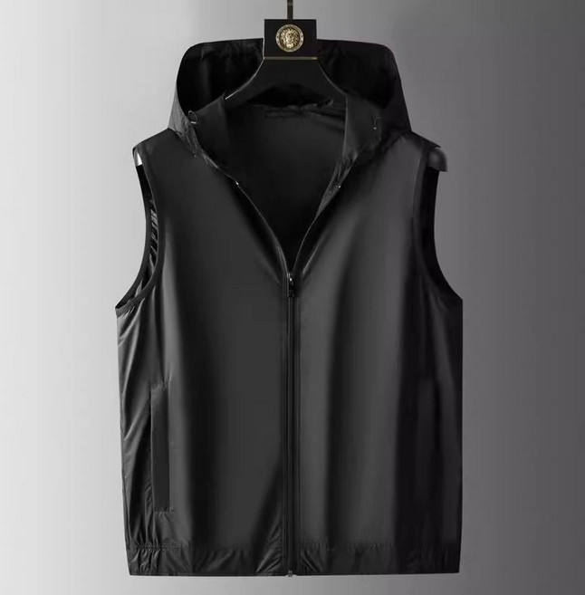 남성 후드 집업조끼 캐주얼 경량 얇은 바람막이 베스트 여름 남자조끼