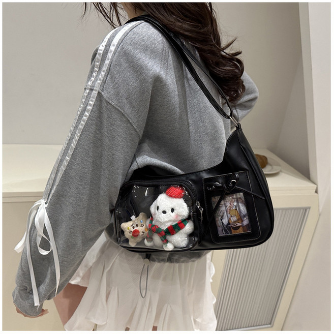 러브포유 귀여운 여성용 데코가방 투명창 덕질가방 이타백