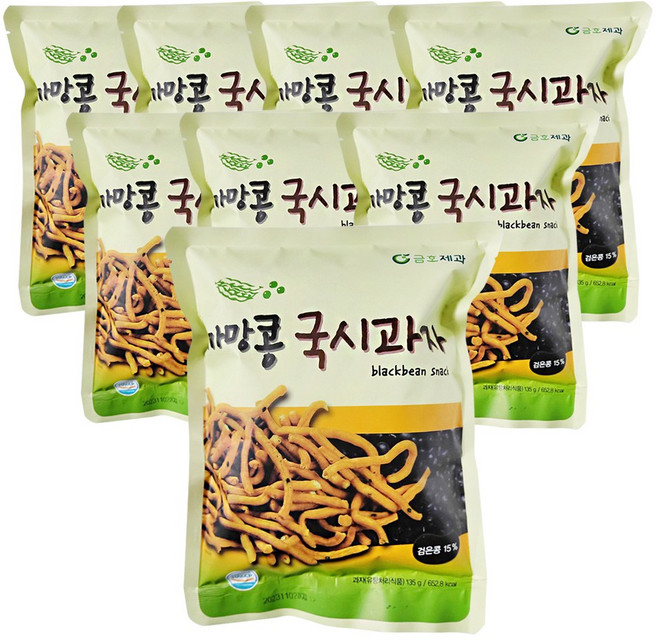 금호제과 까망콩 국시 과자 간식 주전부리 까만콩 콩과자, 135g, 16개
