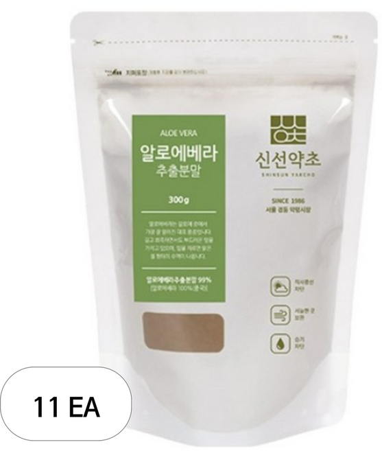 신선약초 알로에베라 추출 분말, 300g, 11개
