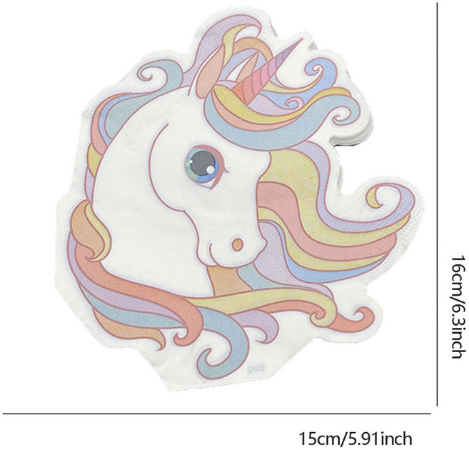 印花餐巾紙 小雛菊 派對生日週歲佈置 用紙巾, 獨角獸紙巾-20pcs, 1個