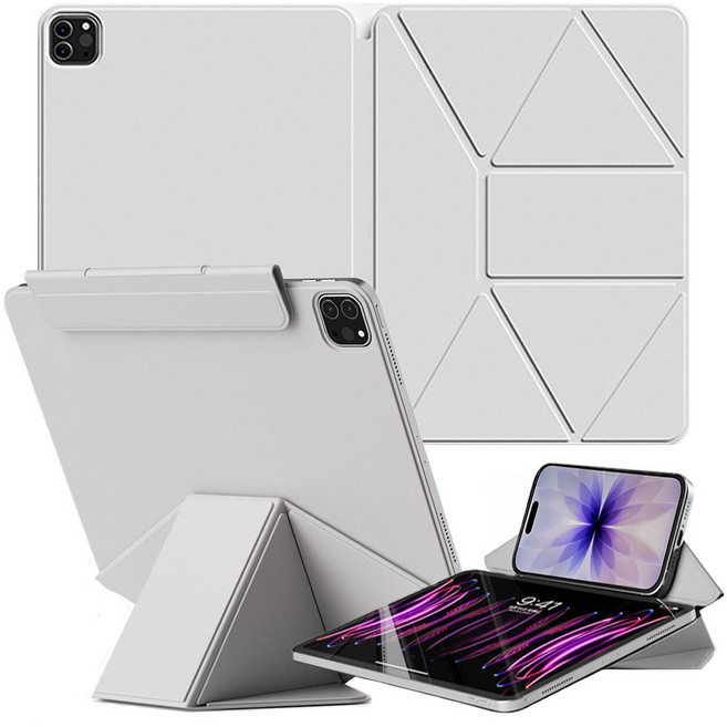 태블리 아이패드 마그네틱 분리형 하이앵글 케이스, 스모그그레이, 1개