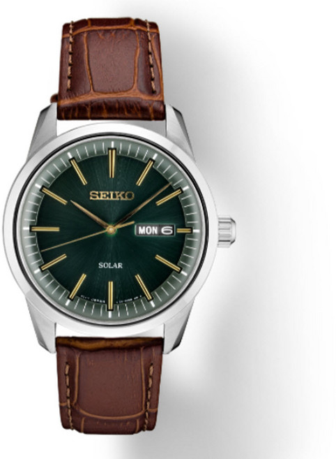 세이코 SNE529 남자손목시계 솔라 사파이어 크리스탈 파워리저브 가죽밴드