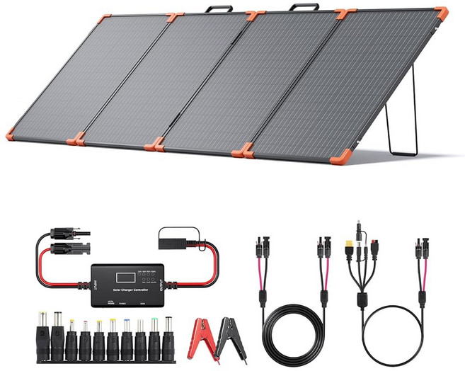 200와트 휴대용 태양광 패널 강화 유리 내구성 강한 접이식 단결정 충전기 Jackery Explorer 1000 v2 EcoFlow Delta 2 Bluetti용 IP67 방