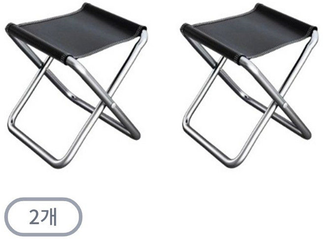 보니르 초경량 접이식 간편한 캠핑의자 소형, 2개, 블랙