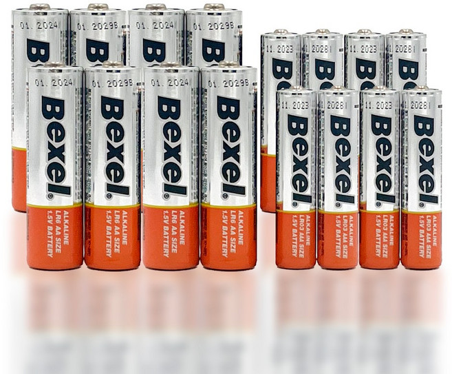 벡셀 건전지 16알 세트 / AA 8알 + AAA 8알 국내산 알카라인 1.5V 국내생산 최신제조 정품출고, 8개, 2개입