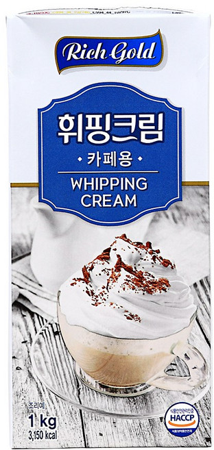 냉장 리치골드 식물성 휘핑크림 1Kg, 1ml, 1개