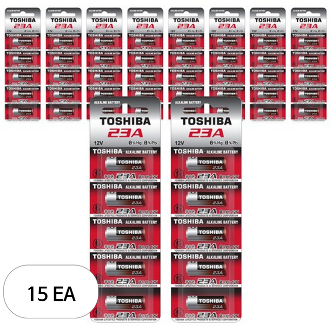 도시바 23A 12V 알카라인 건전지, 15개, 100개입