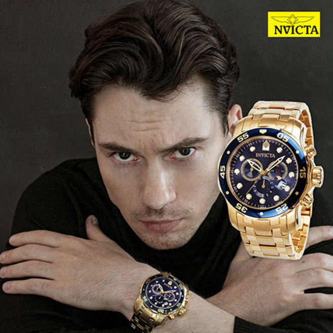 INVICTA 한국공식수입원 정품 인빅타 Pro Diver Collection 남성용 크로노그래프 빅사이즈 메탈시계 0073(인빅타 쇼핑백 증정)