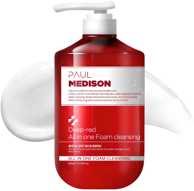 폴메디슨 딥레드 대용량 올인원 폼클렌징, 510ml, 1개