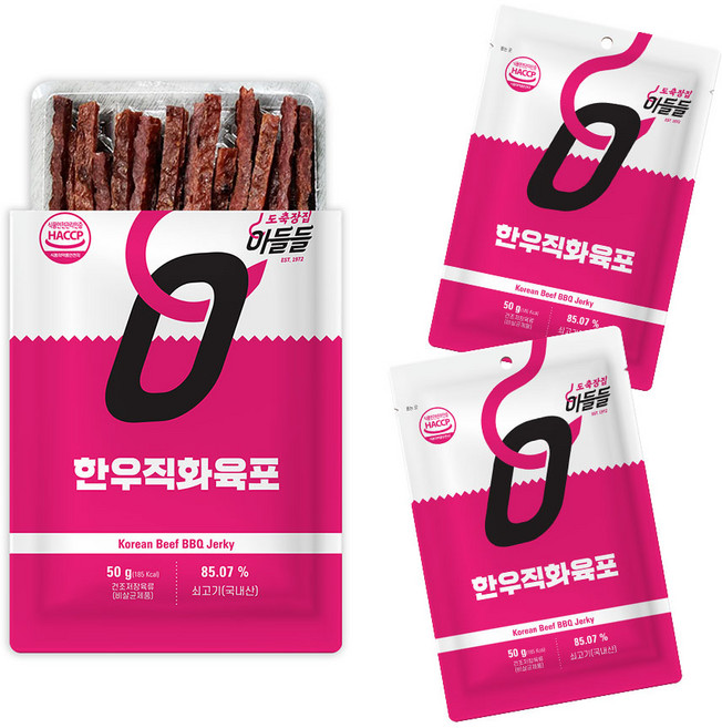 도축장집아들들 한우직화육포 오리지널, 10개, 50g