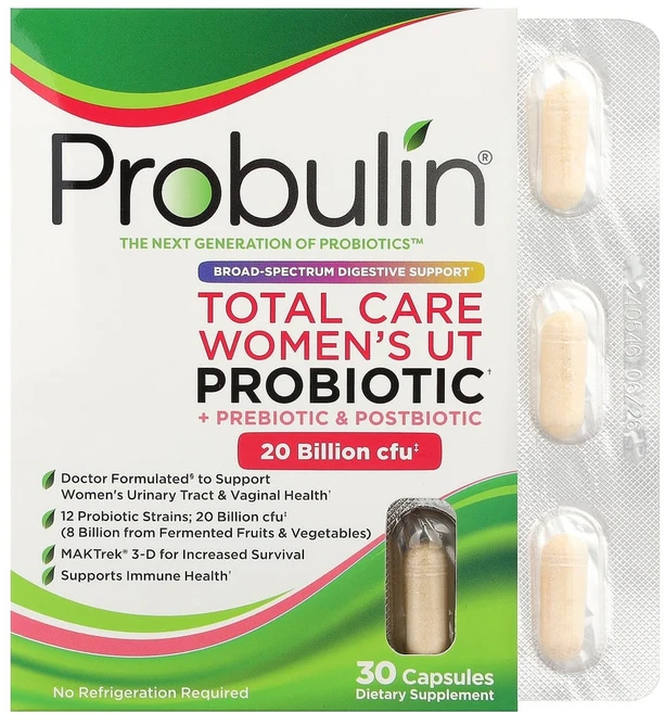 프로불린 토탈 케어 우먼스 UT 프로바이오틱 200억 CFU 캡슐 30정, 기본, 1개 - 쿠팡