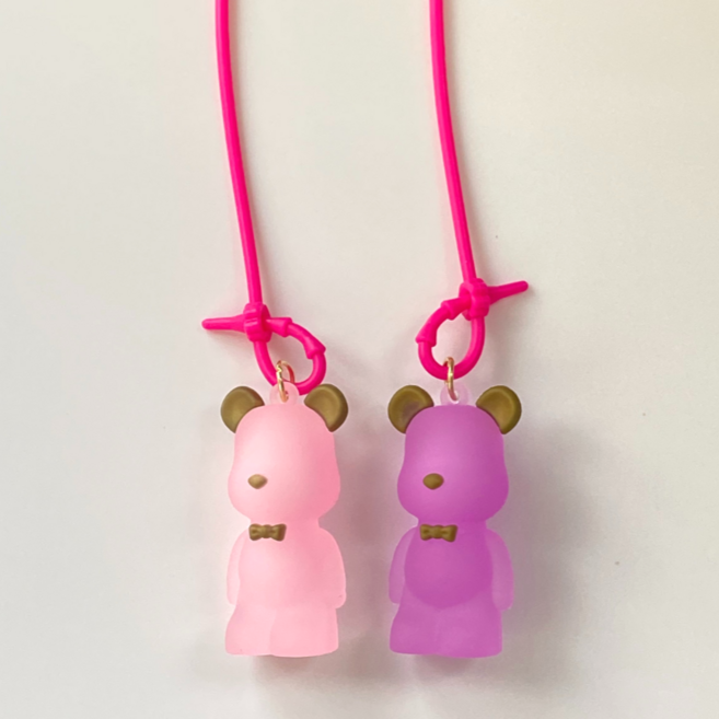 더림 투명곰 골프티걸이 실리콘줄 티꼿이 골프용품, 1세트, 핑크+퍼플2종