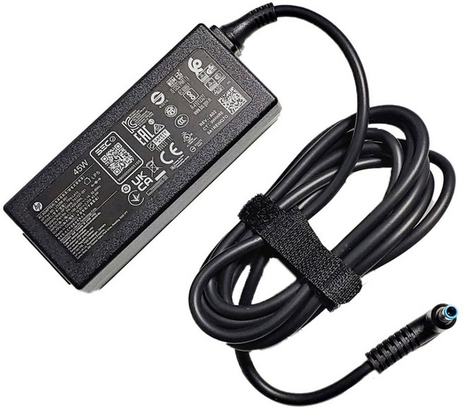 HP 노트북 충전기 19.5V 2.31A 45W 연결잭 직경 4.5X3.0mm 블루팁 (전원케이블 포함), HP 45W 노트북 충전기 + 전원케이블 포함, 1개