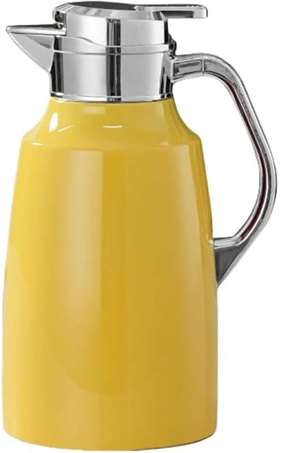 대용량 탁상 냄비 마법병 보온 포트 304 스테인리스 진공 단열 2층 높은 효력 호랑이 개폐 간단 절력 경량 북유럽풍 가정용 업무용 피콕 차 커피 물 주스용 옐로우 1.5L, 1개, 상세페이지 참조, 1ml